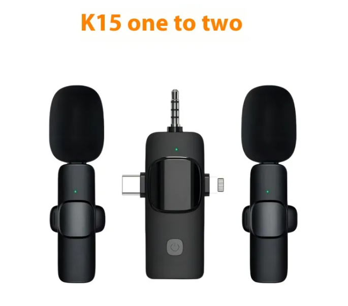 3-in-1 Wireless Clip-On Lavalier Microphone