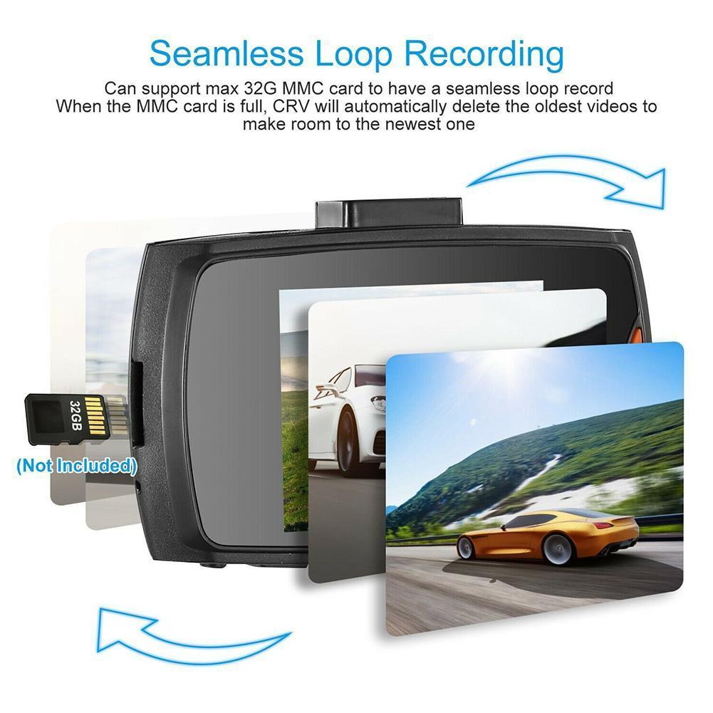 2.7" 1080P Front & Rear Dash Cam with Night Vision