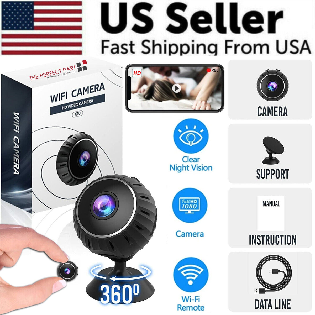 Mini Wireless WiFi Nanny Camera – HD 1080P