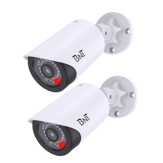 BNT Dummy Security Camera with Red LED (2-Pack, White)