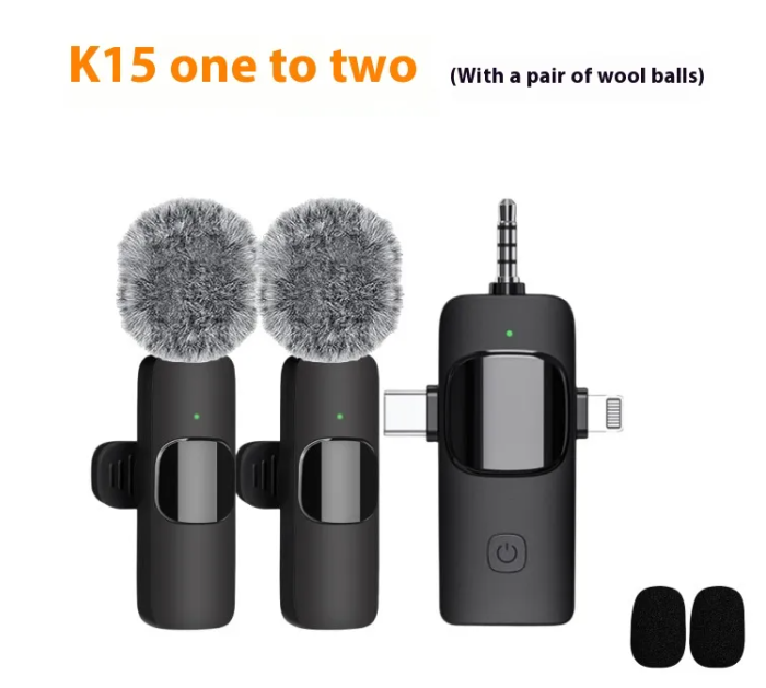 3-in-1 Wireless Clip-On Lavalier Microphone