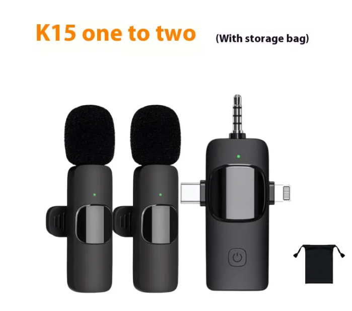 3-in-1 Wireless Clip-On Lavalier Microphone