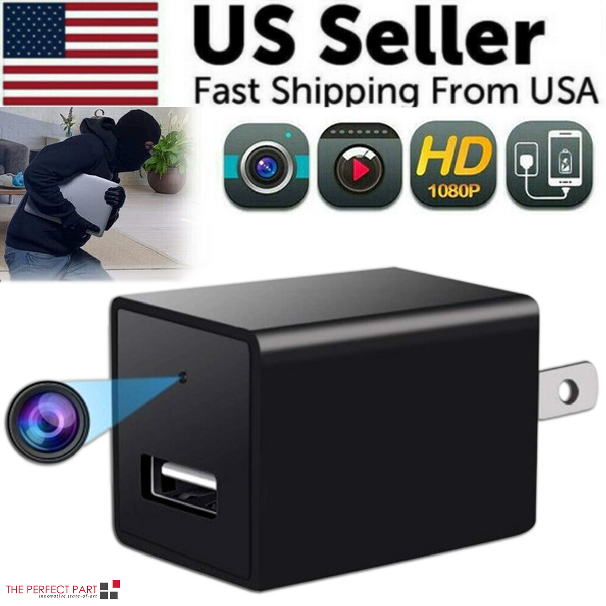 Mini Hidden Nanny Camera – 1080P with Night Vision & Audio
