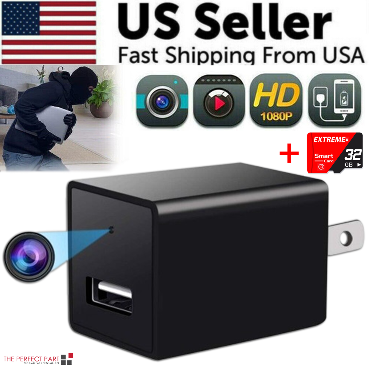 Mini Hidden Nanny Camera – 1080P with Night Vision & Audio