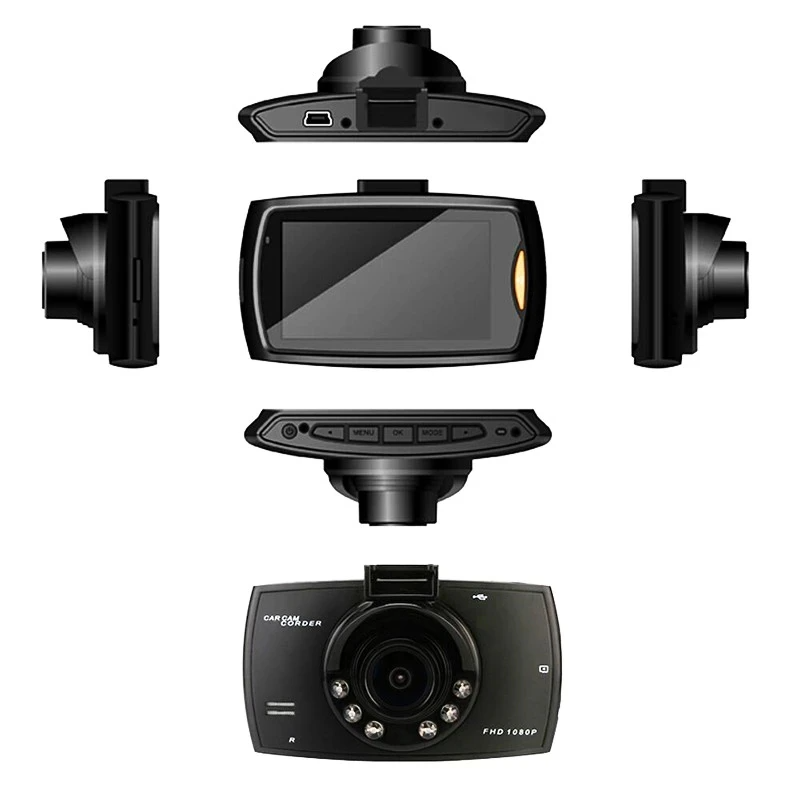 2.7" 1080P Front & Rear Dash Cam with Night Vision