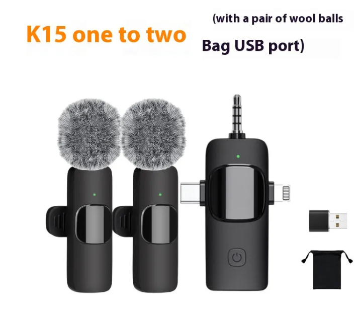 3-in-1 Wireless Clip-On Lavalier Microphone