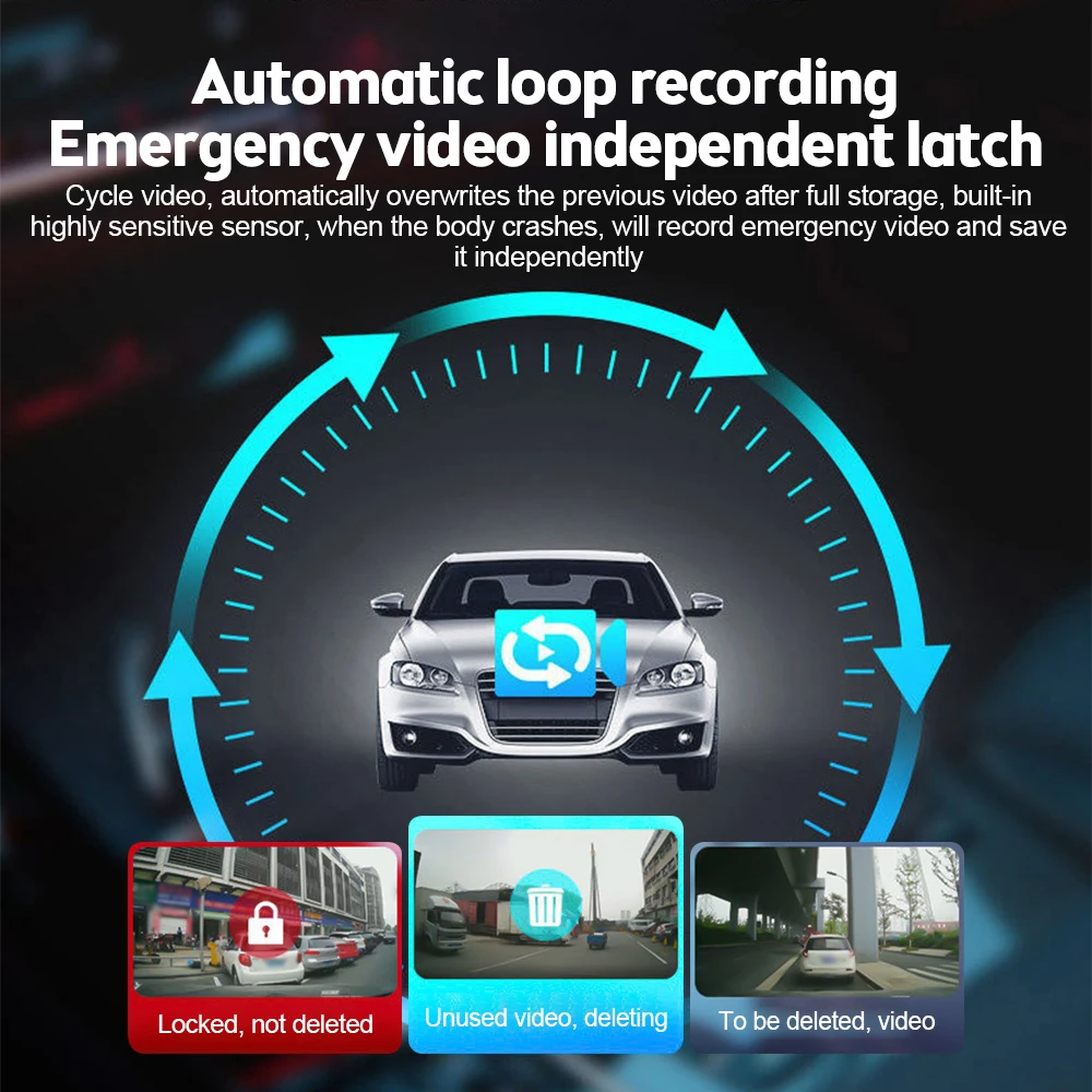 2.7" 1080P Front & Rear Dash Cam with Night Vision