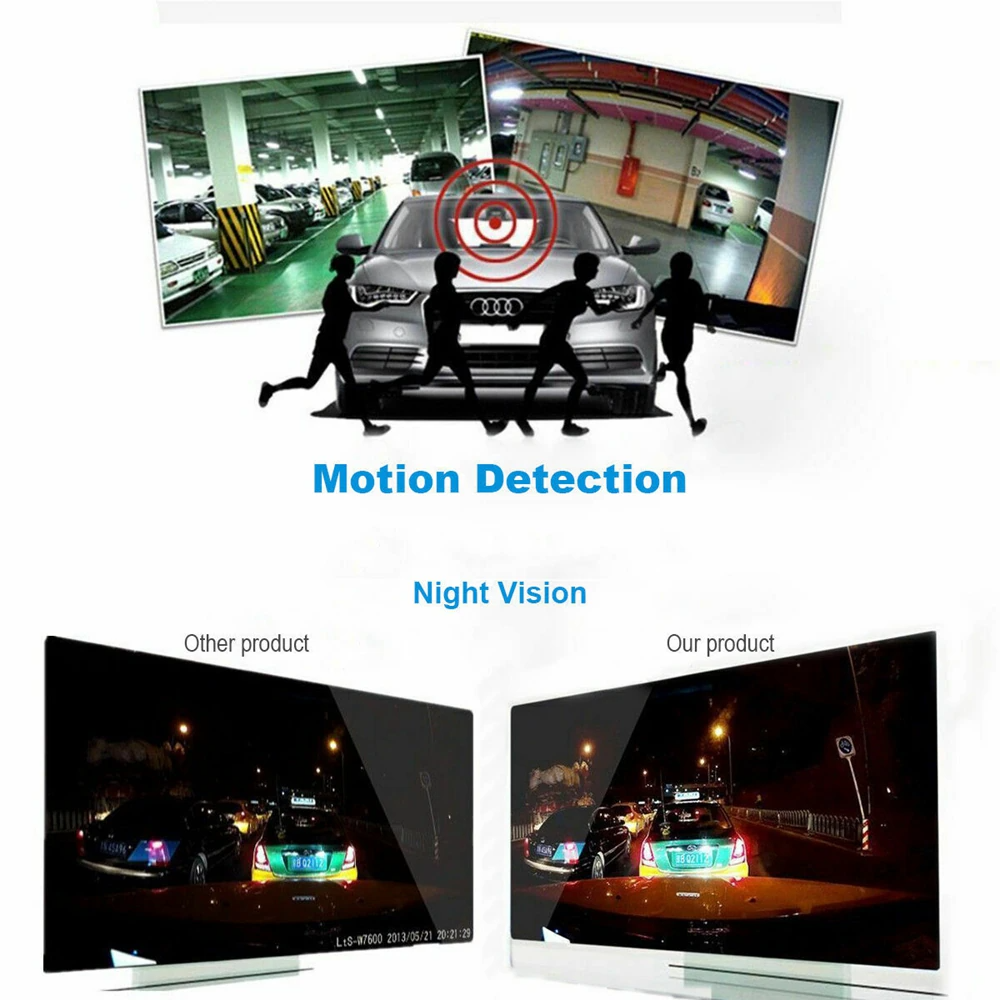 2.7" 1080P Front & Rear Dash Cam with Night Vision