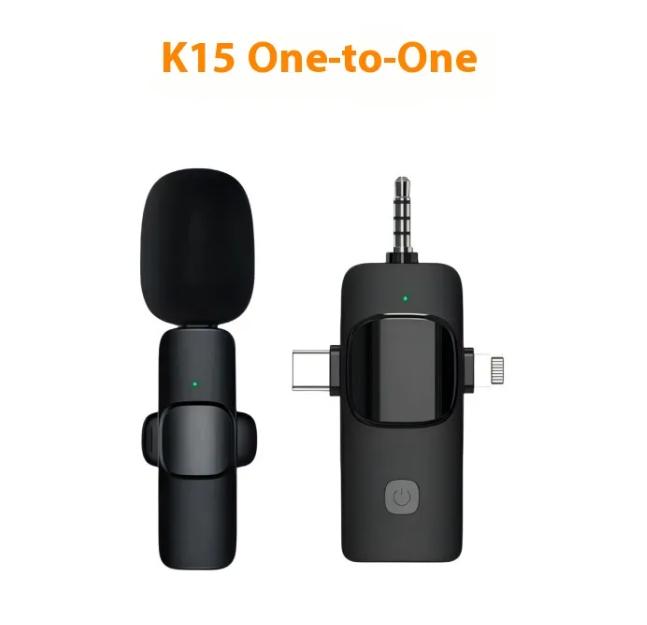 3-in-1 Wireless Clip-On Lavalier Microphone