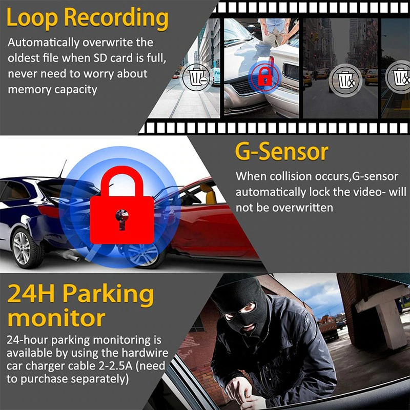 170° WiFi 1080P Dash Cam with G-Sensor