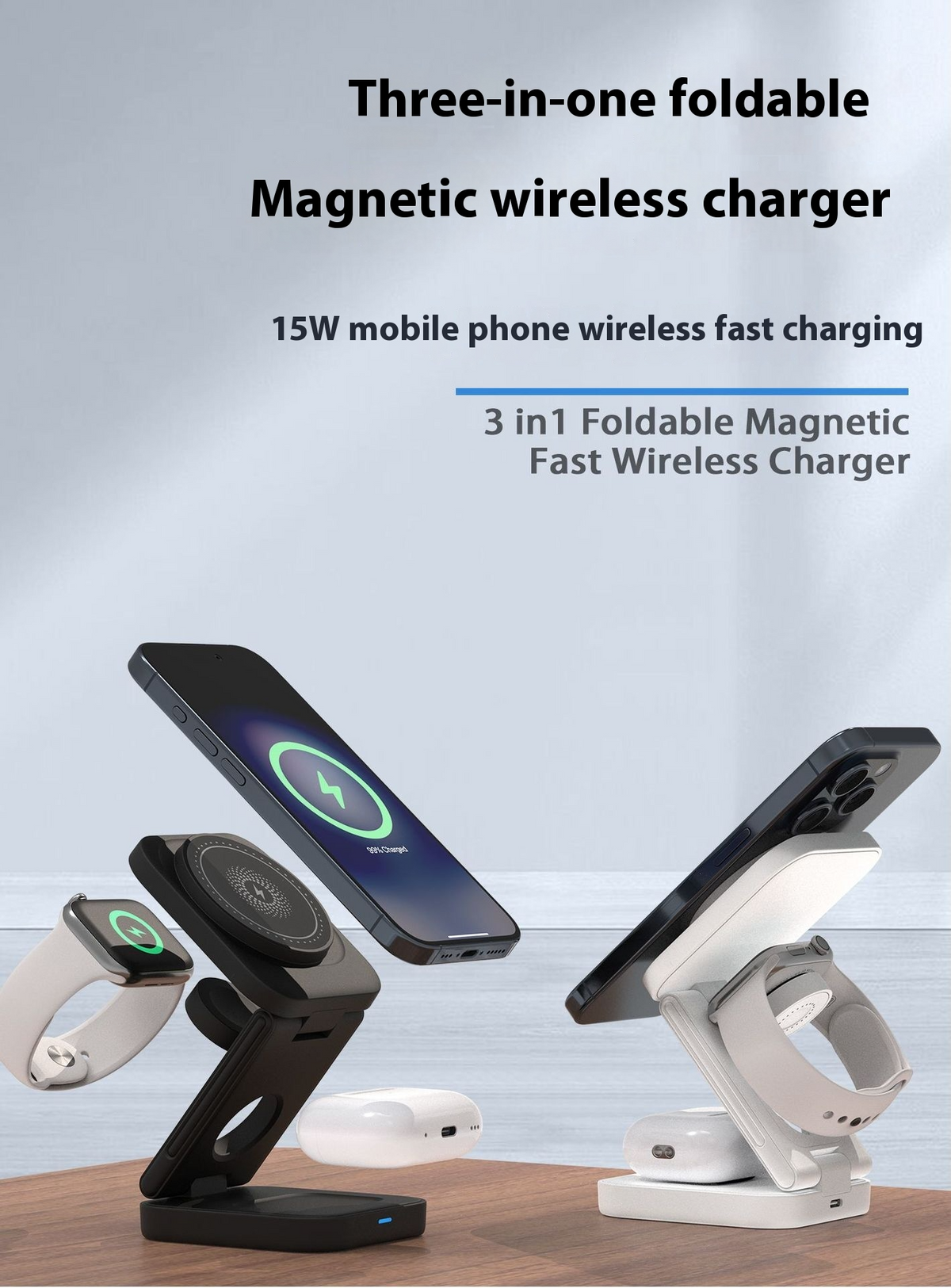 3-in-1 Foldable Magnetic Wireless Charger