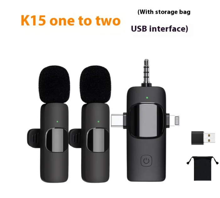 3-in-1 Wireless Clip-On Lavalier Microphone
